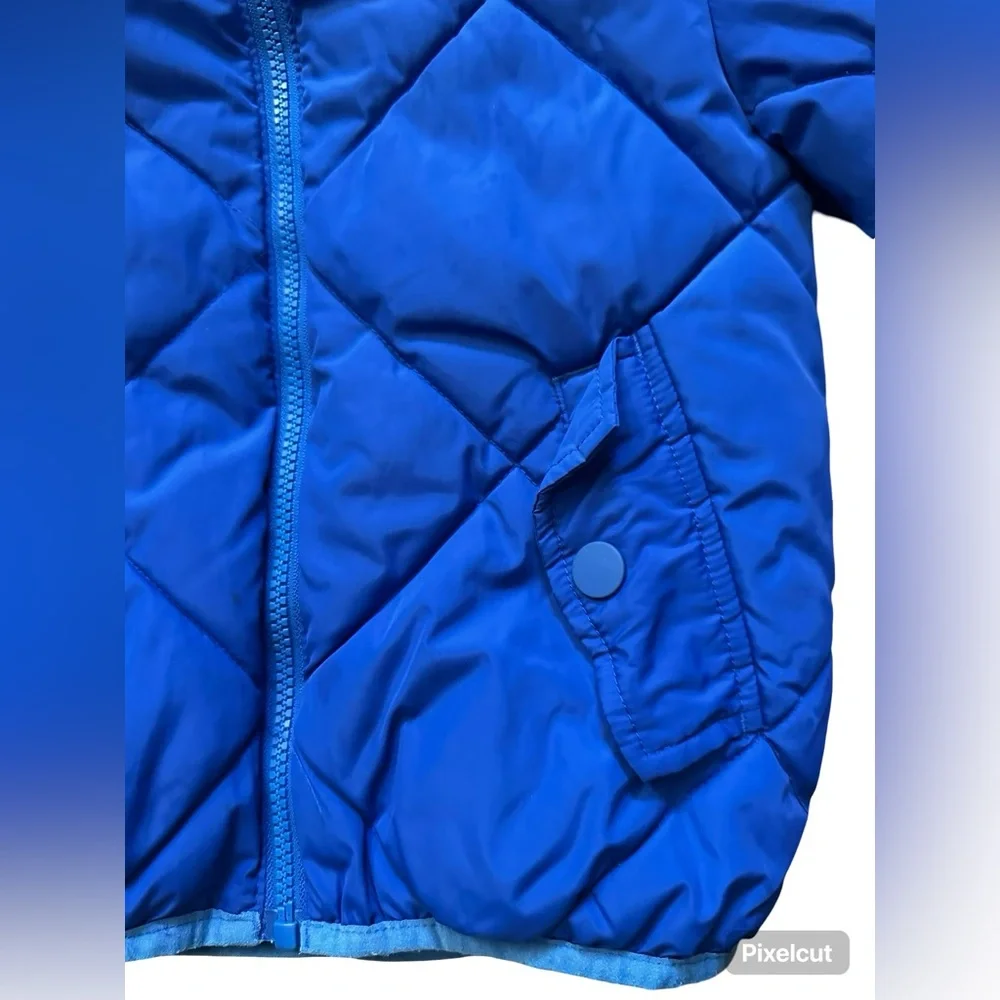 Cat & Jack Hooded Puffer Jacket Royal Blue Boys Youth Size XS